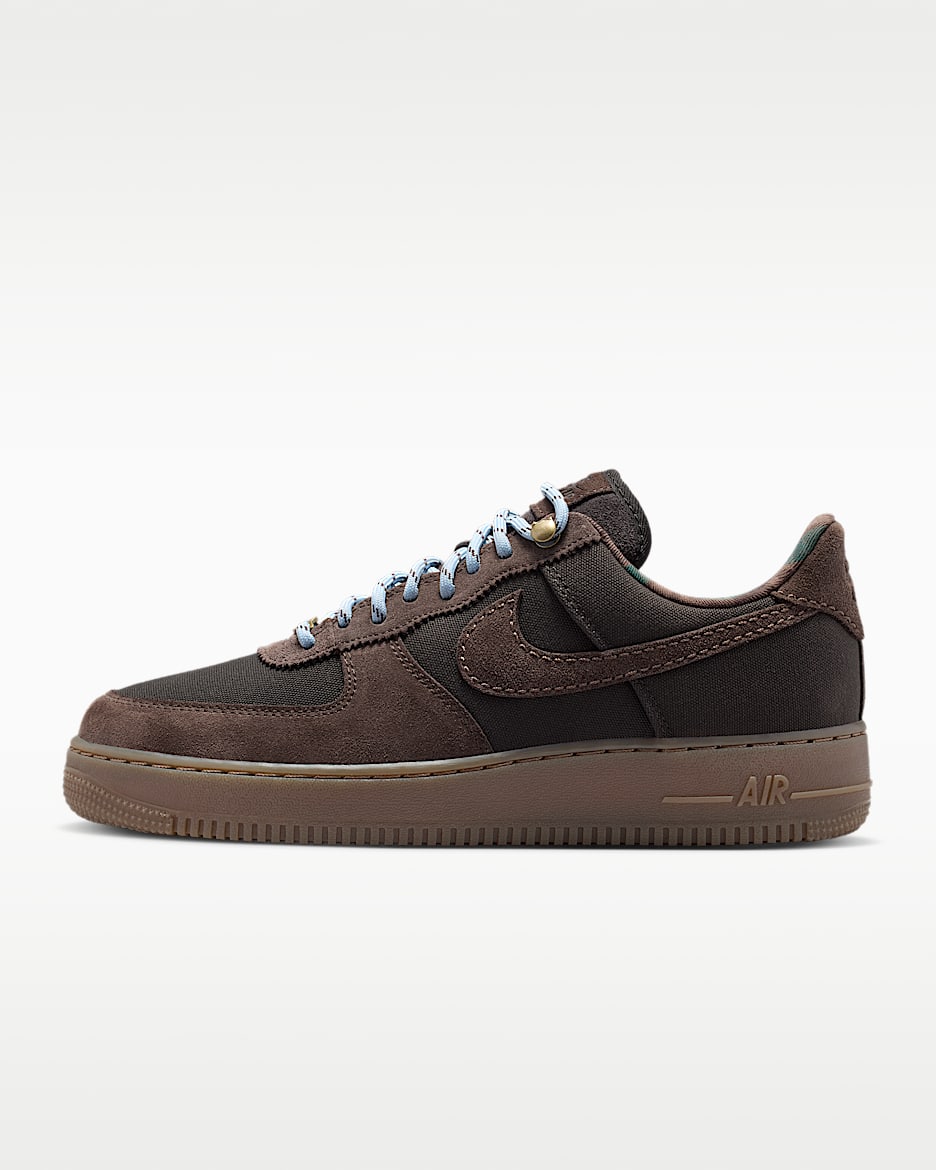 Nike Air Force 1 '07 LV8 男子空军一号运动鞋 - 阴影棕/橡皮中褐/浅军械蓝/巴洛克棕