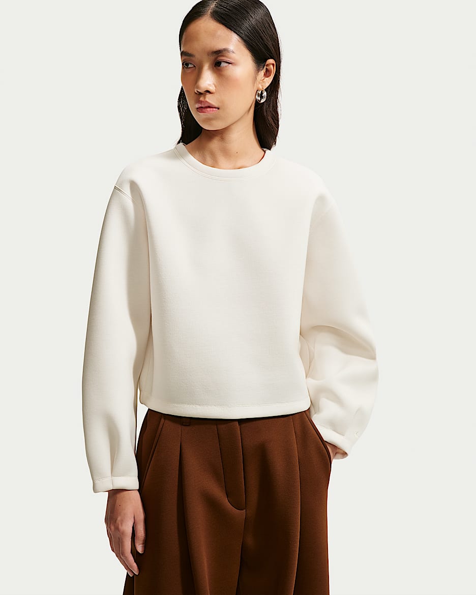 Nike Article Fleece 女子 Oversize 风长袖上衣 - 粉白/粉白