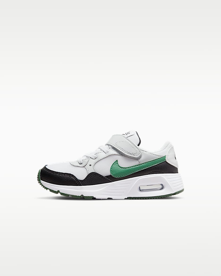 Nike Air Max SC (PSV) 幼童运动童鞋 - 白色/黑/白金色/峡谷绿
