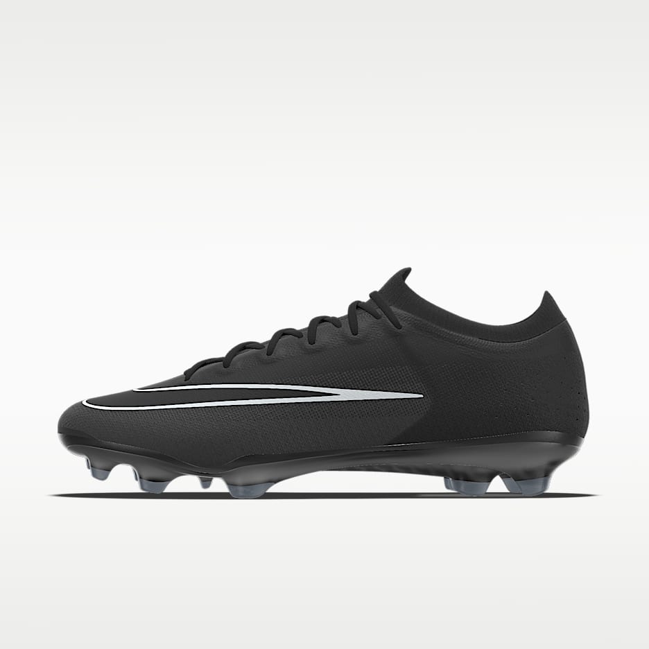 Nike Mercurial Vapor 17 Elite By You 专属定制 FG 天然硬质草地低帮足球鞋 - 黑/黑