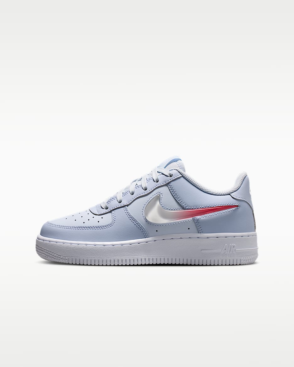 Nike Air Force 1 大童空军一号运动鞋 - 足球灰/幻影/白色/热带粉