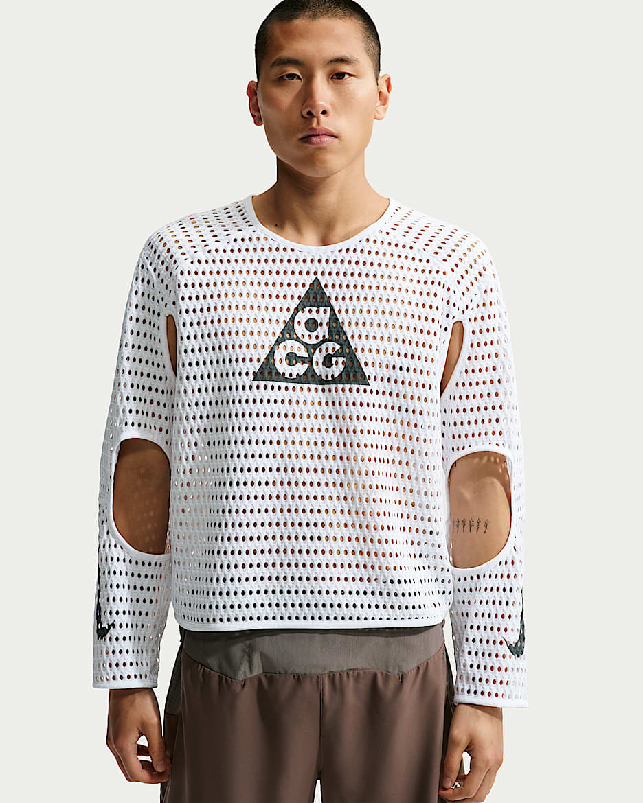ACG Radical AirFlow NXT Dri-FIT 姚妙同款男子速干长袖越野跑步上衣洞洞衣 - 白色/煤黑