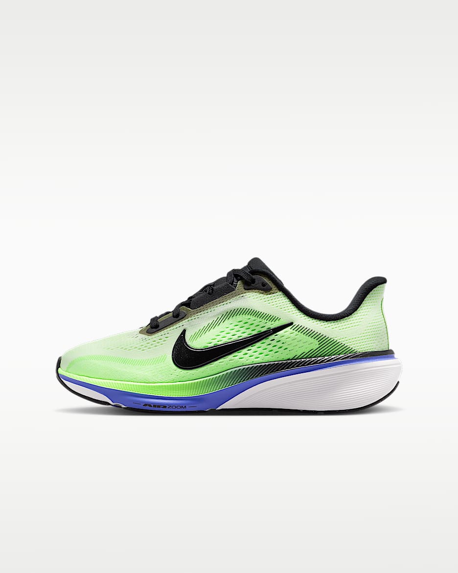 Nike Pegasus 42 耐克小飞马大童公路跑步鞋 - 浅荧光黄/宝石蓝/爆炸绿黄/黑云衫绿