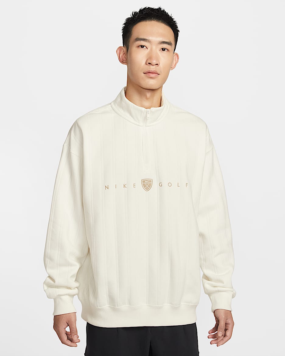 Nike Fairway Fresh Therma-FIT 男子 Oversize 风高尔夫加绒上衣 - 帆白/石灰色