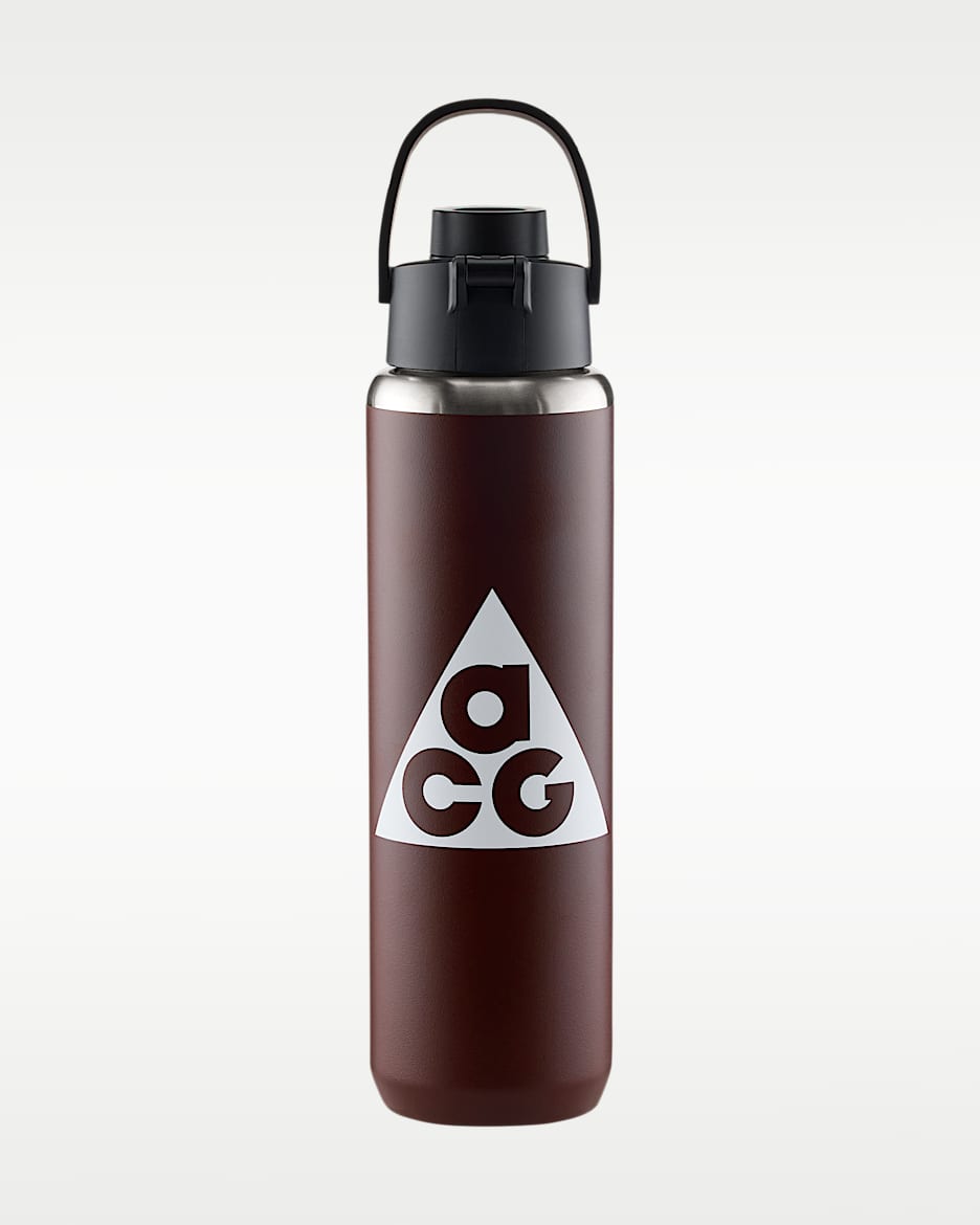 Nike ACG ReCharge Chug 700ml 不锈钢印花水壶 - 神秘枣红/黑/山峰白