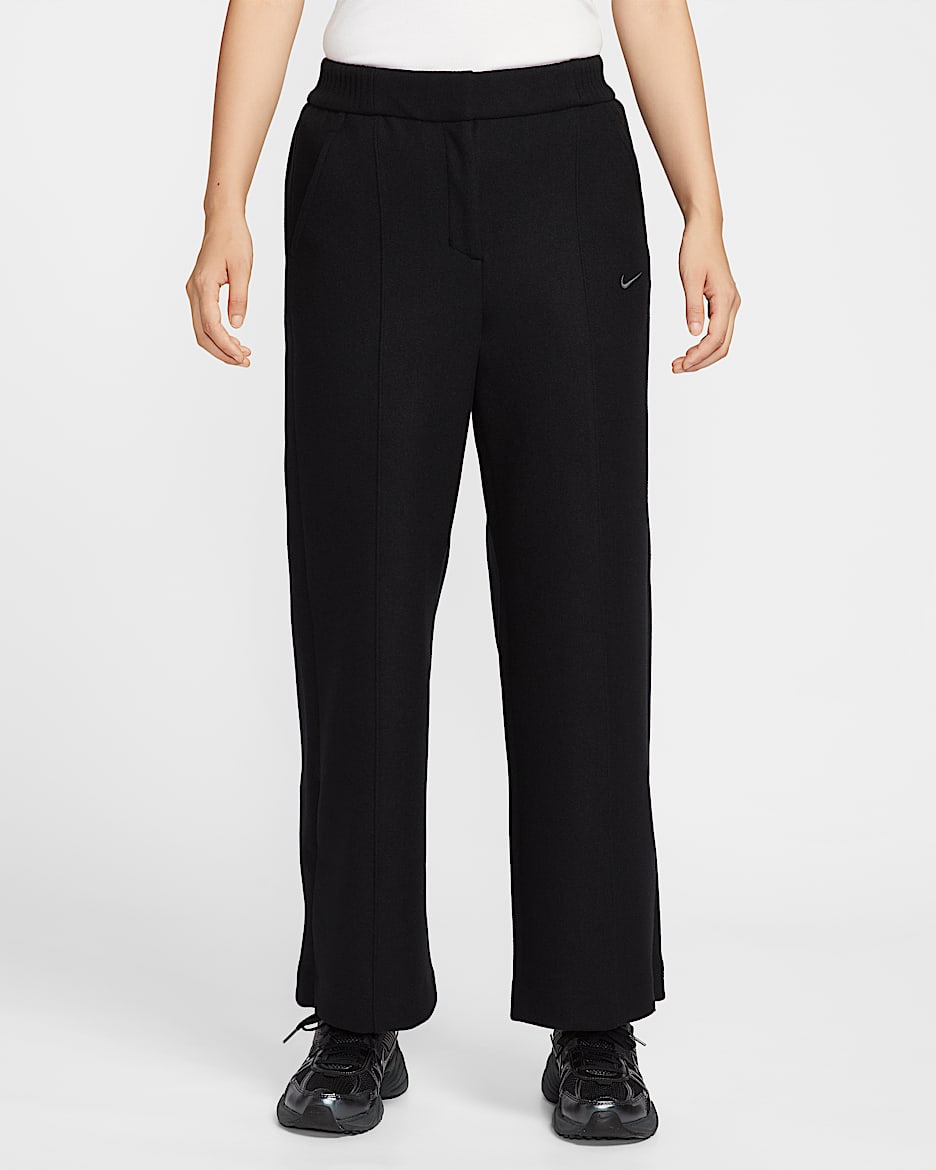 Nike Sportswear 女子加绒精裁长裤 - 黑/煤黑