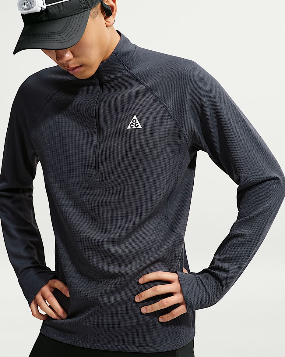 Nike ACG Dri-FIT 男子速干越野跑中间层上衣 - 铁架黑/铁架黑/山峰白
