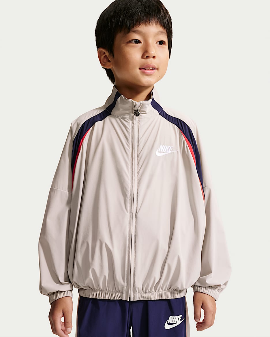 Nike 幼童撞色无风帽夹克 - 温和冷月光