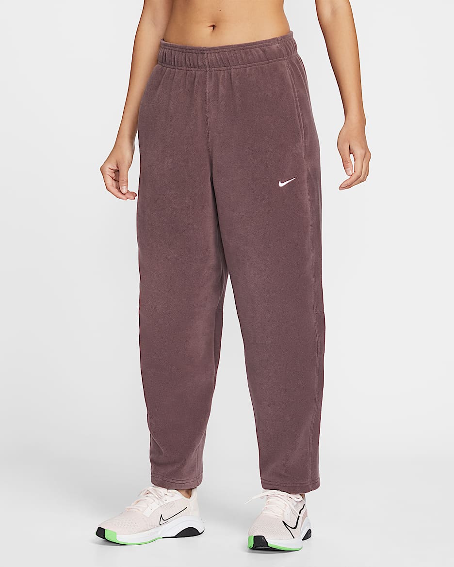 Nike One 马年限定脱缰系列 Therma-FIT 新年款女子中腰摇粒绒长裤 - 图腾黑紫/白色