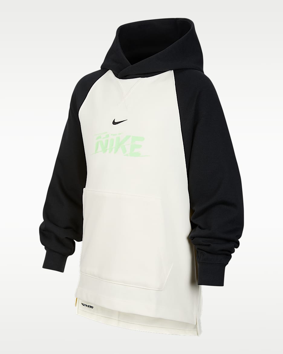 Nike Dri-FIT Athletics 大童（男孩）速干针织套头连帽衫 - 珍珠灰