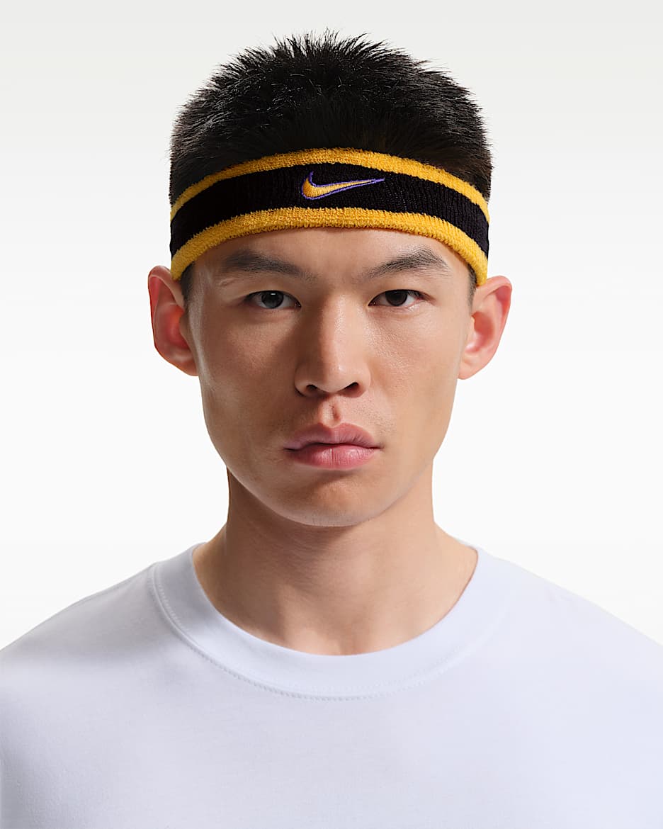 Nike Swoosh Classic 头带(1 条) - 黑/庭紫/大学金