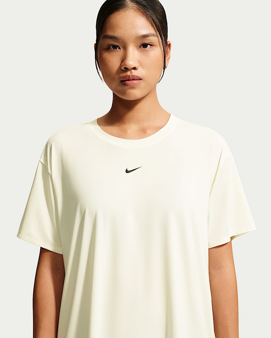 Nike One Dri-FIT 女子速干短袖上衣 - 帆白/黑