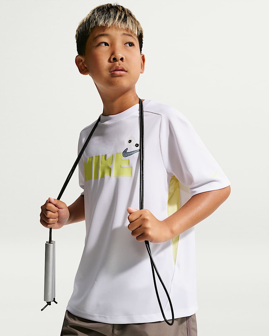 Nike Multi Dri-FIT 大童速干短袖上衣 - 白色