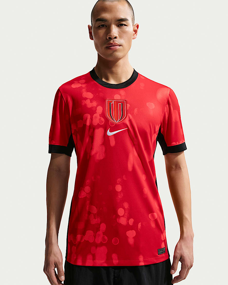 成都蓉城主场球迷版 Nike Dri-FIT 男子速干短袖足球球衣 - 运动红/浅深红/黑