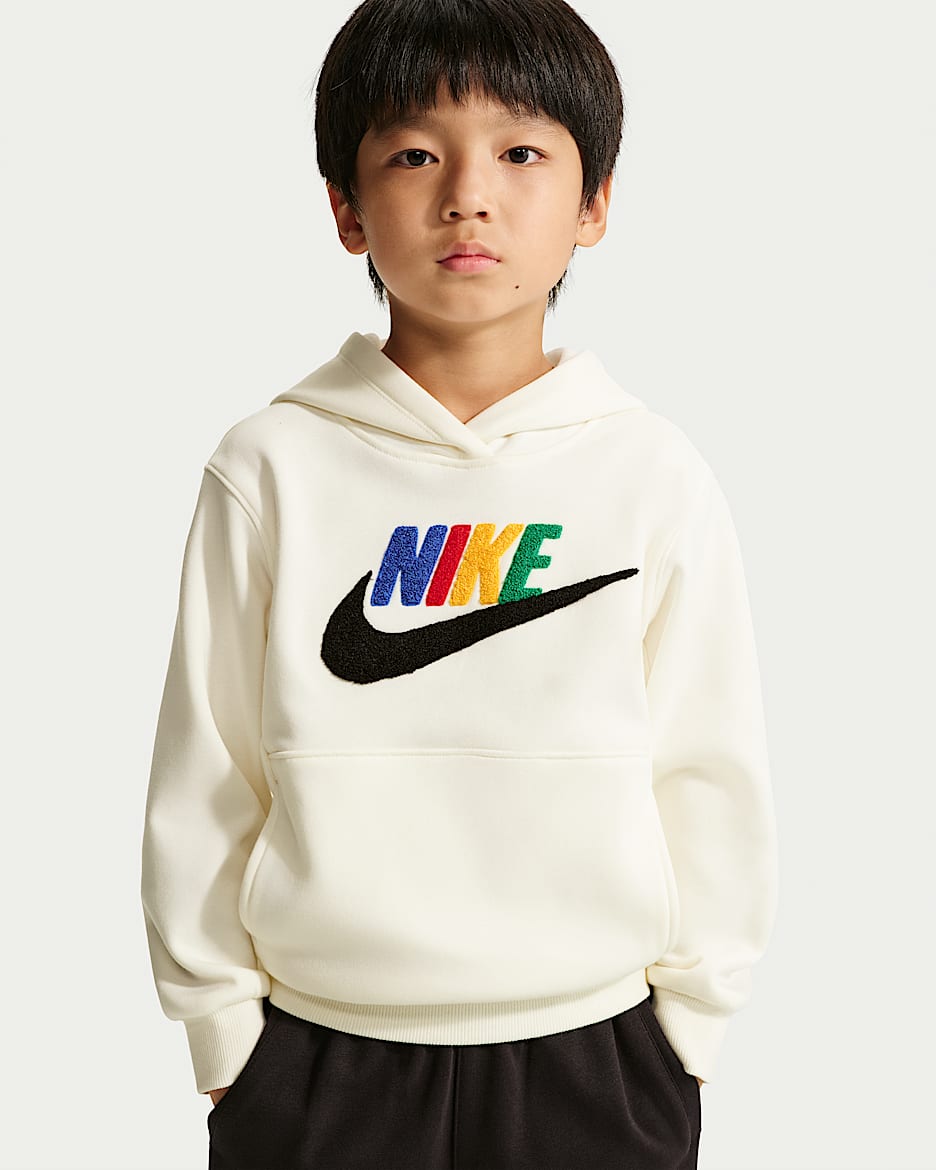 Nike Club 幼童加绒套头连帽衫 - 帆白