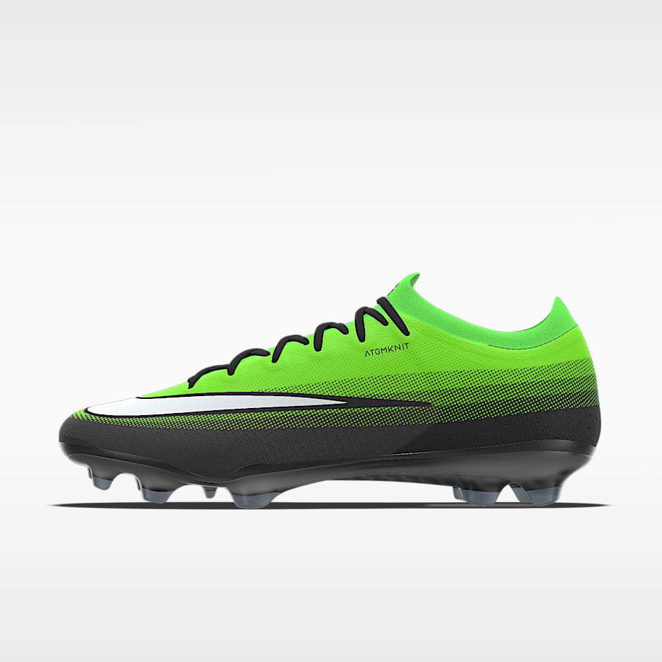Nike Mercurial Vapor 17 Elite By You 专属定制 FG 天然硬质草地低帮足球鞋 - 亮深红/白色