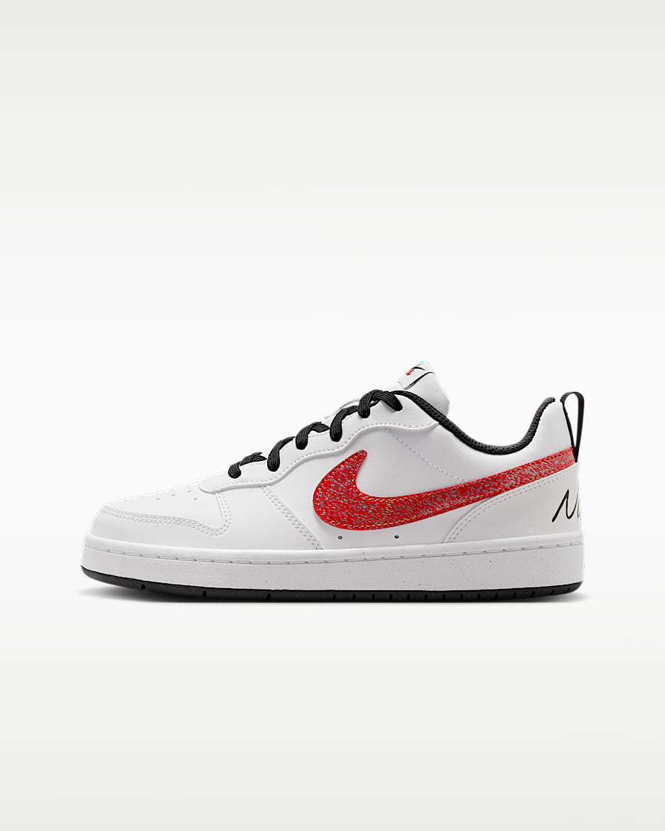 Nike Court Borough Low 耐克酷菠萝大童运动鞋 - 白色/热情红/微黄绿/电流蓝
