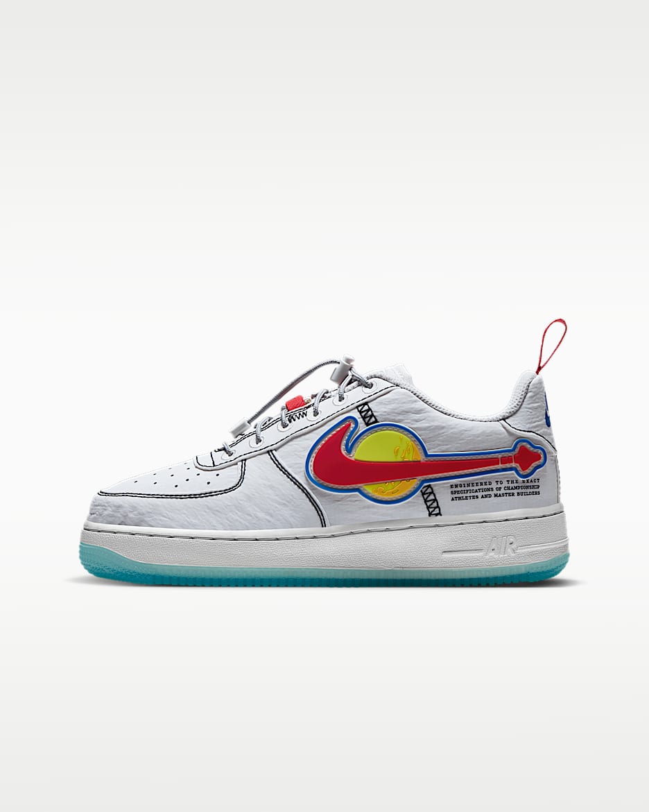 Nike Air Force 1 Low LV8 x LEGO® Collection 大童空军一号运动鞋 - 帆白/旅行黄/火焰钴蓝/灯草红
