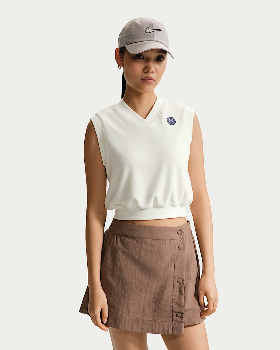 Nike Sportswear Chill Terry 女子无袖上衣 - 帆白