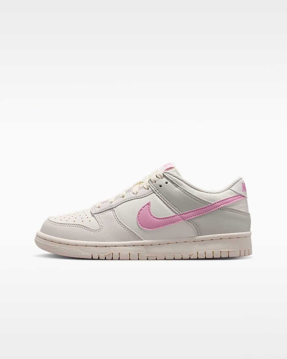 Nike Dunk Low 大童运动鞋 - 帆白/幻影灰白/浅骨色/上升粉