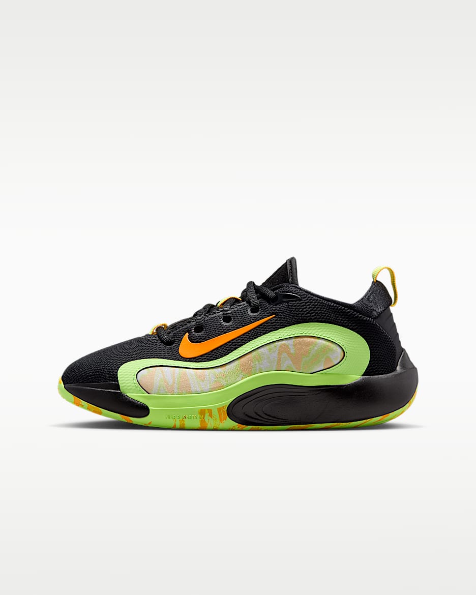 Nike IsoFly 大童篮球鞋 - 黑/爆炸绿黄/激光橙