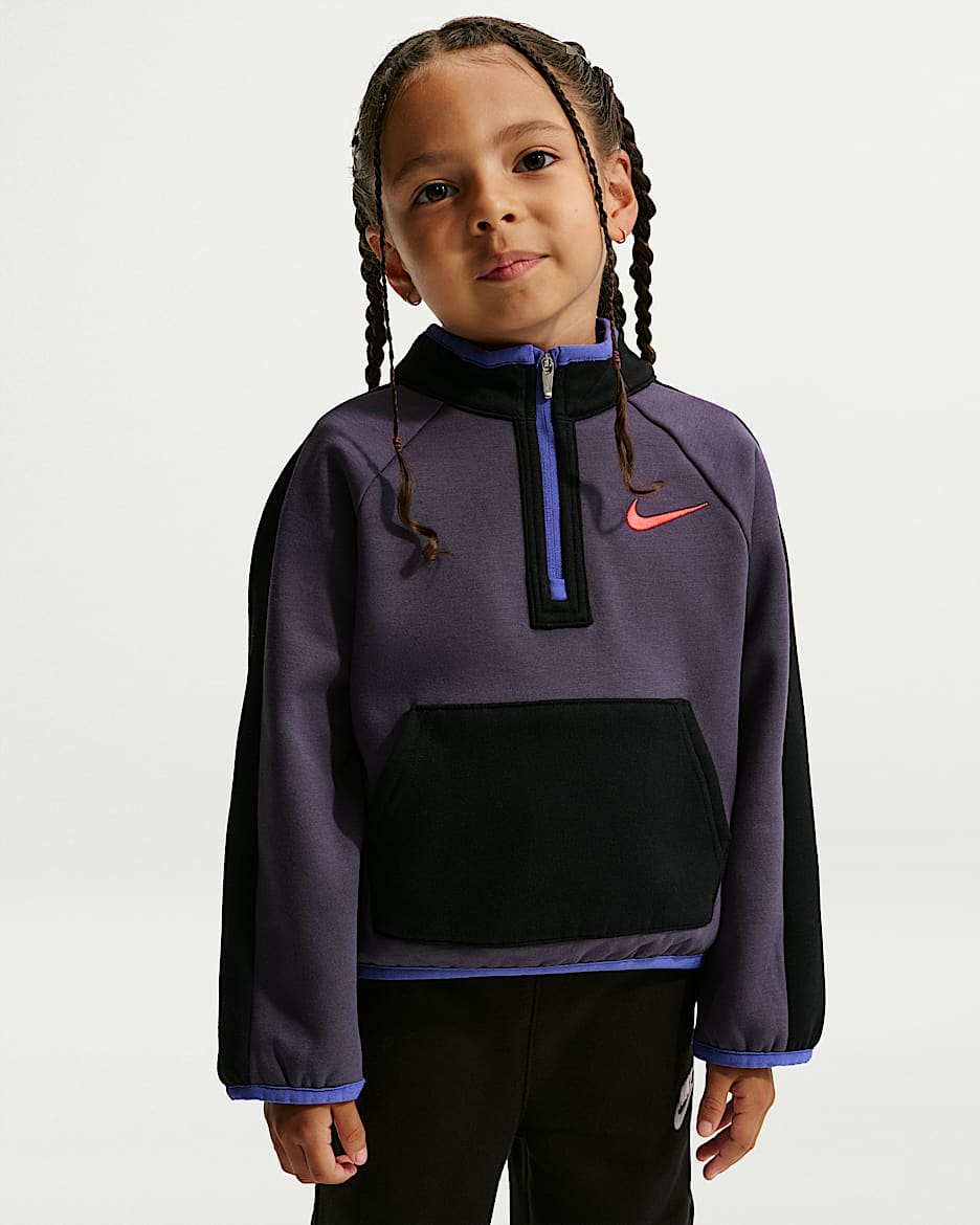Nike Little Creators 婴童半长拉链开襟加绒上衣 - 乌紫
