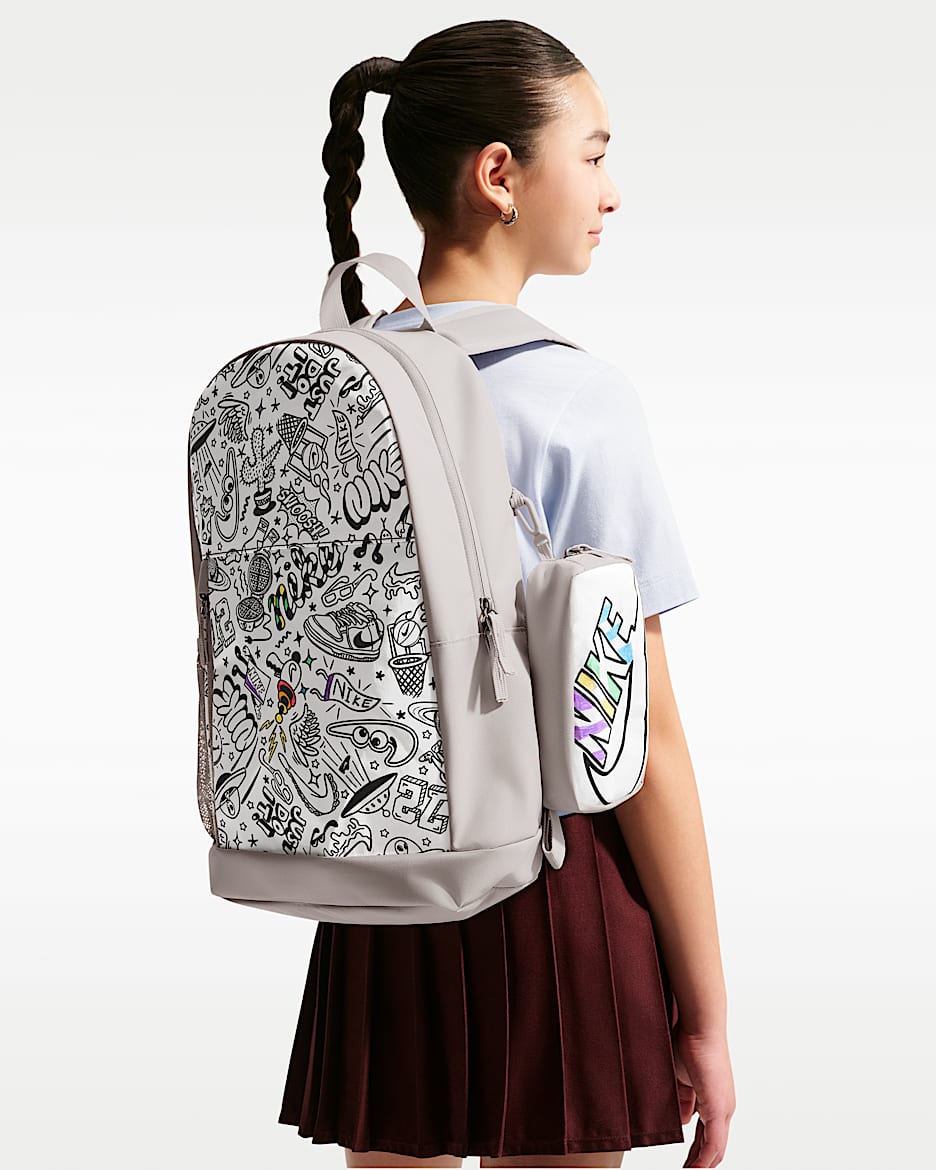 Nike Elemental 儿童双肩包 - 温和冷月光/温和冷月光/白色