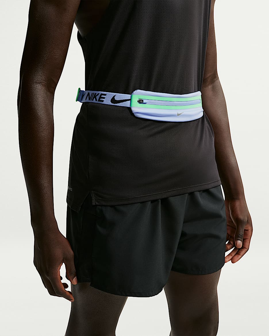 Nike Slim 4.0 速干跑步腰包 - 铝蓝/梦幻绿/银