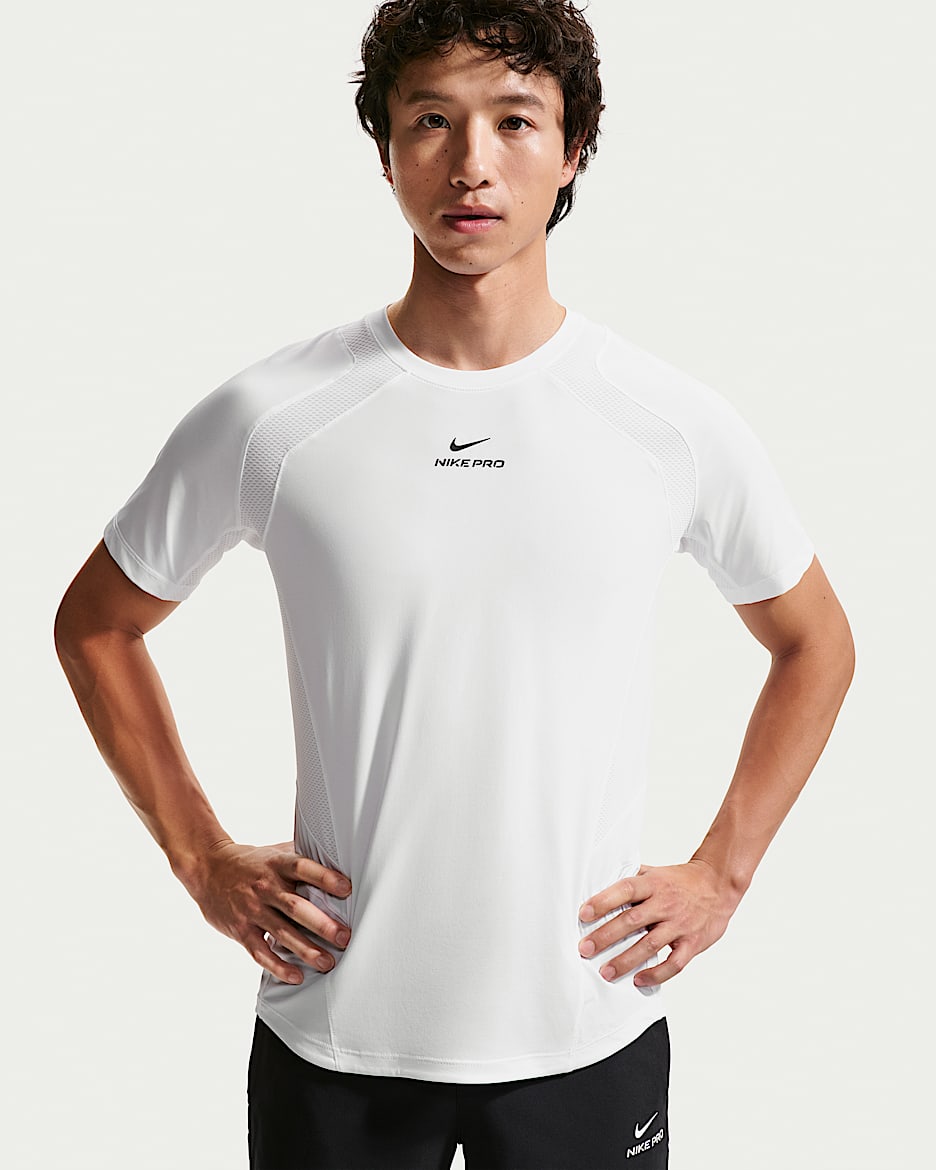 Nike Pro Training Dri-FIT ADV 男子速干专业训练短袖上衣 - 白色/白色/黑