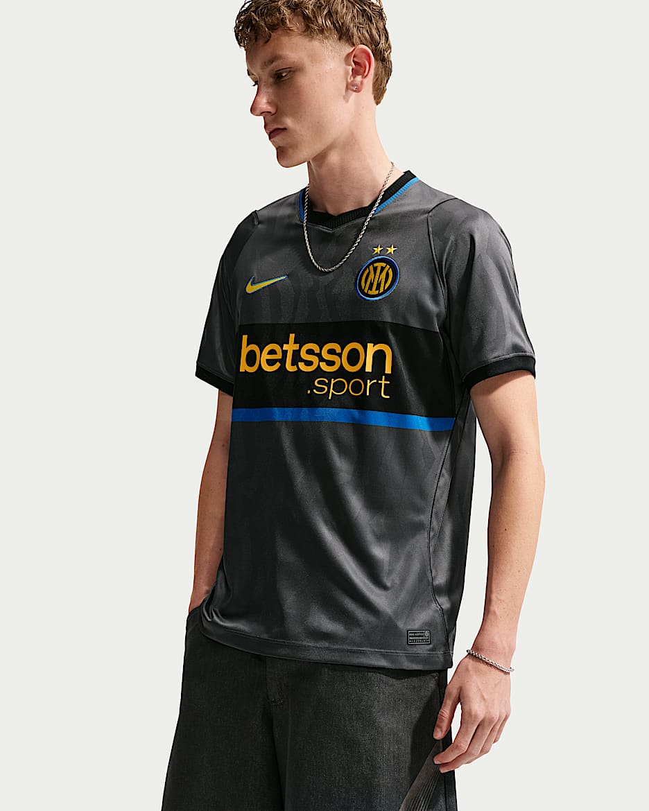 2026/27 赛季国际米兰第三球衣球迷版 Nike Dri-FIT 男子速干短袖足球球衣 - 铁灰/黑/旅行黄