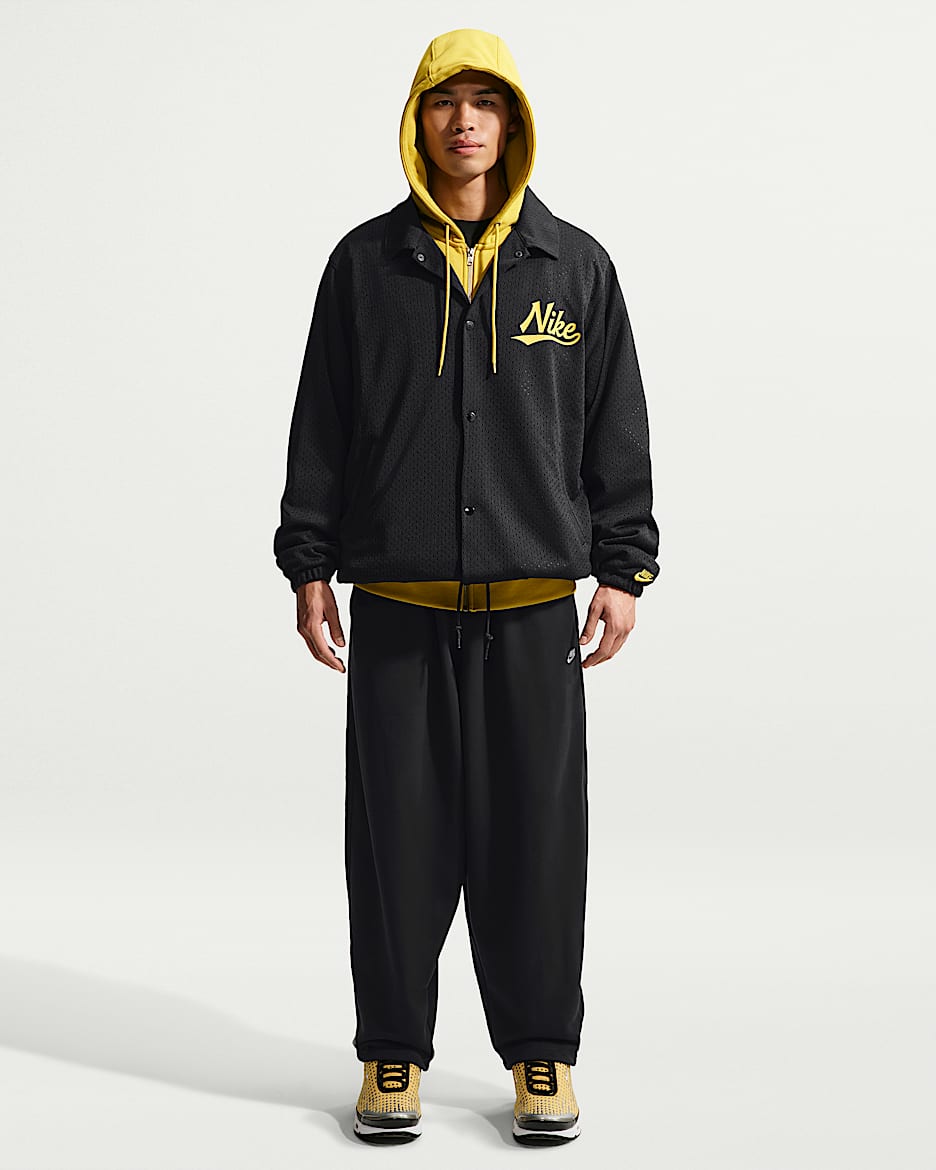 Nike Sportswear Club 男子 Oversize 风法式毛圈长裤 - 黑/黑/白色