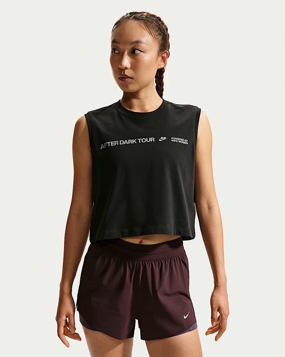Nike After Dark Tour Dri-FIT 女子速干无袖跑步T恤 - 黑