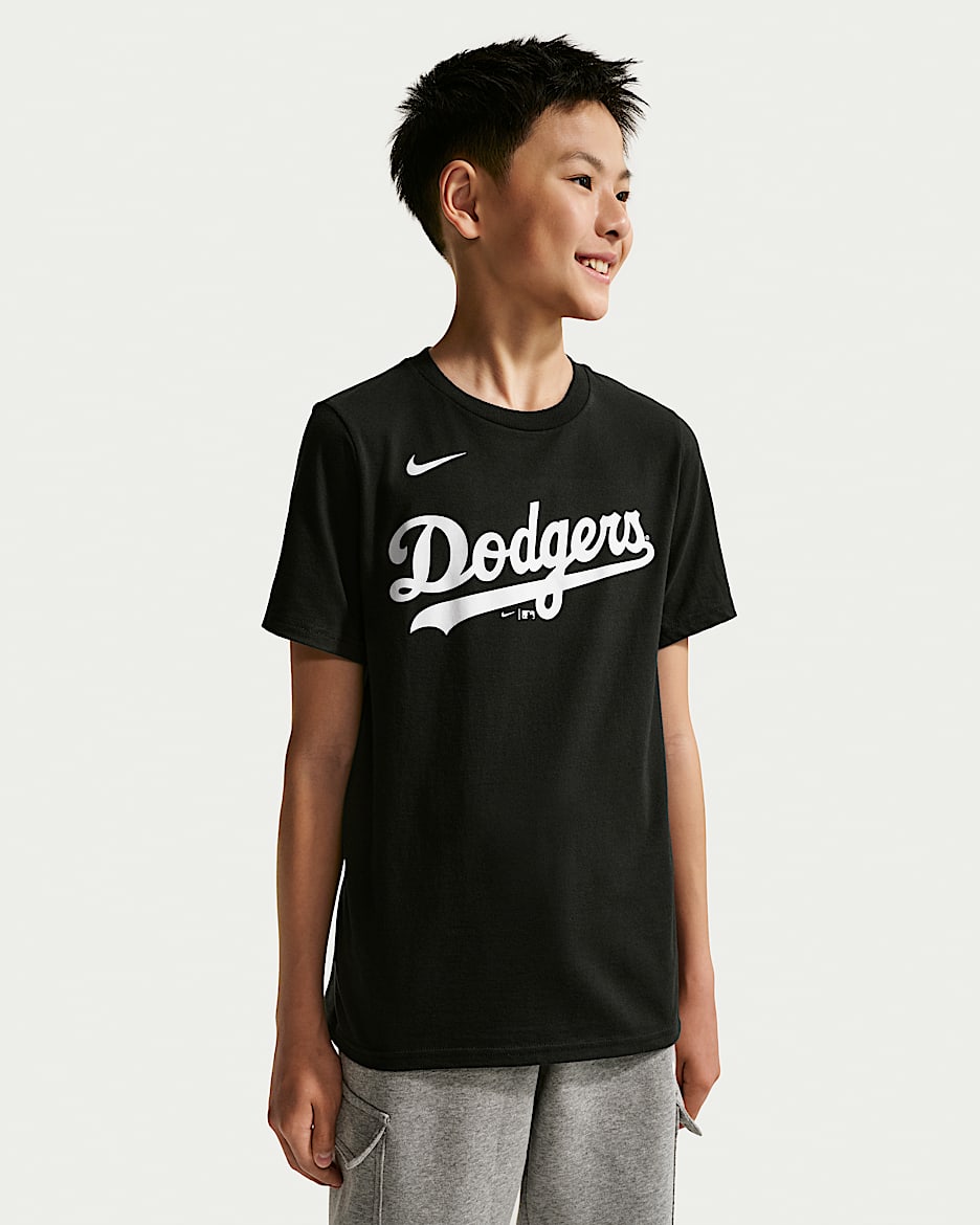 洛杉矶道奇队 Nike MLB 大童 （男孩）T恤 - 黑