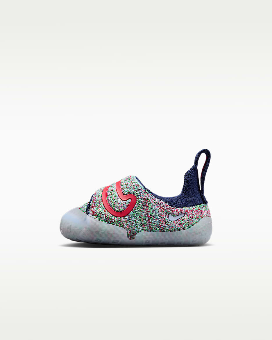 Nike Swoosh 1 耐克宝宝勾婴童易穿脱运动鞋 - 氢蓝/深藏青/闪亮绿/熔化红