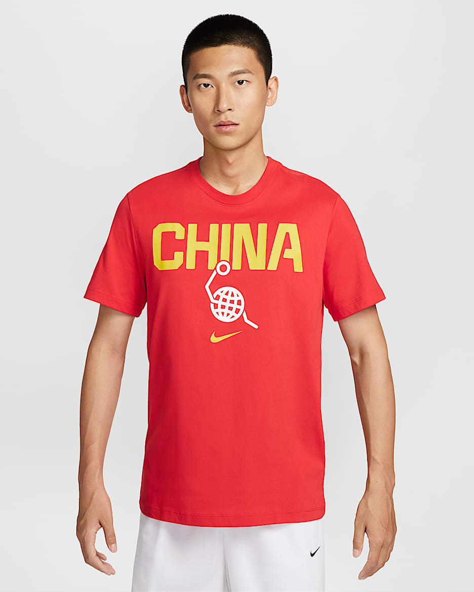 Nike "篮球小人" 男子短袖T恤 - 运动红
