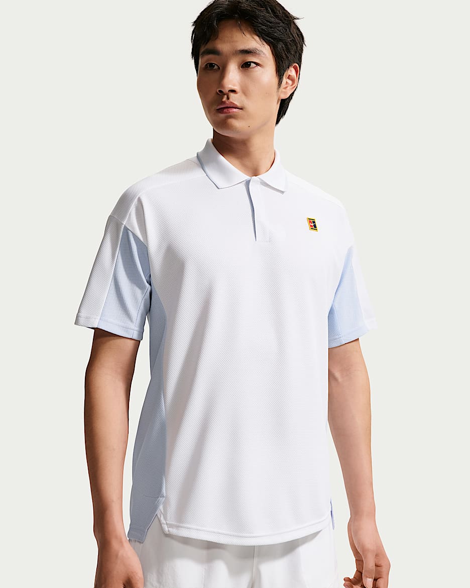 Nike Dri-FIT 男子速干网球翻领T恤 - 白色