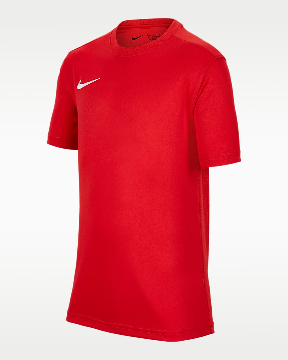 Nike Dri-FIT Park VII 大童速干短袖上衣 - 大学红/白色