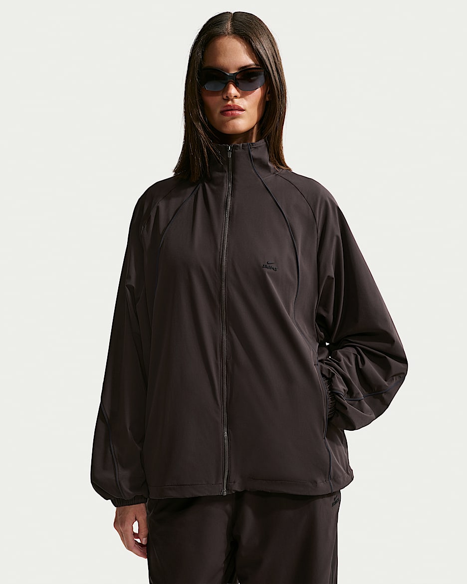 NikeSKIMS Stretch Nylon 女子 Oversize 风速干夹克 - NSKM Dark Roast