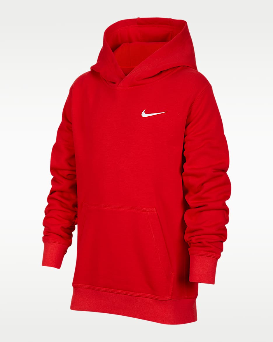 Nike Team Club 大童套头连帽衫 - 大学红