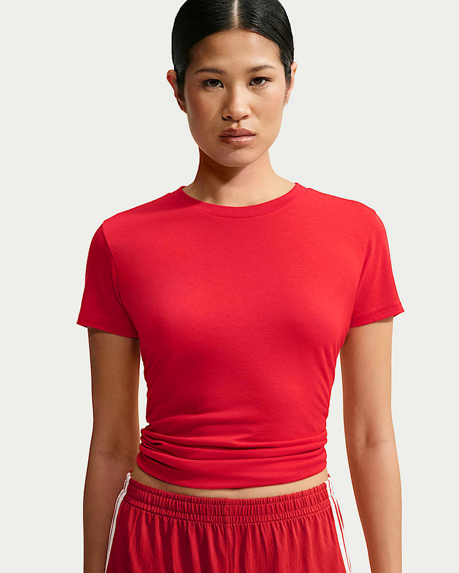 NikeSKIMS Performance Cotton Blend 女子速干短袖上衣 - 大学红