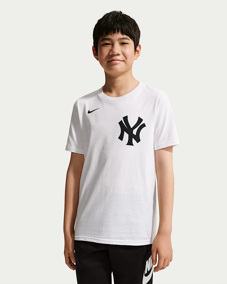 纽约洋基队 Nike MLB 大童（男孩）T恤 - 白色