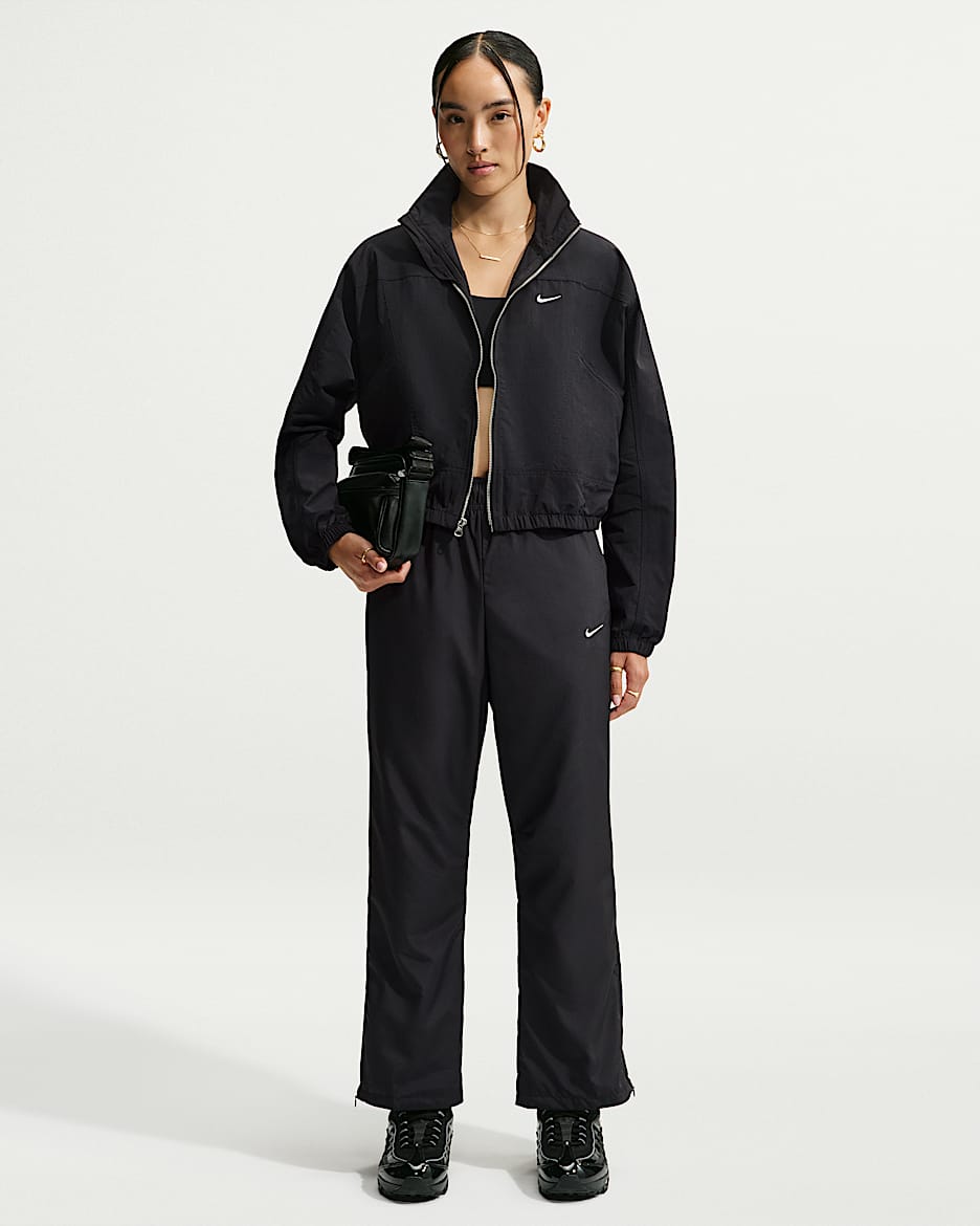 Nike Sportswear Classic 女子中腰直筒长裤 - 黑/帆白