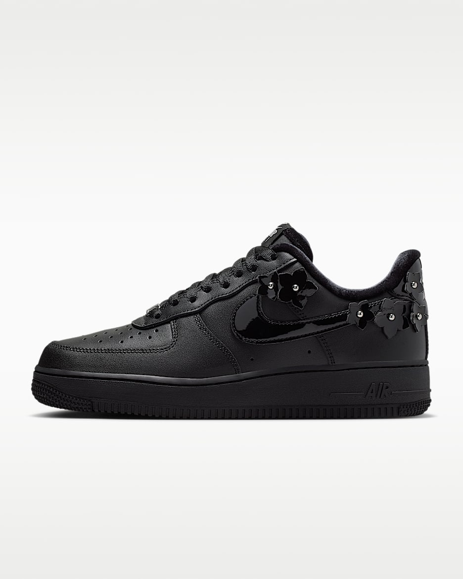 Nike Air Force 1 '07 "Florette" 女子空军一号运动鞋 - 黑/灰黑/金属银/黑