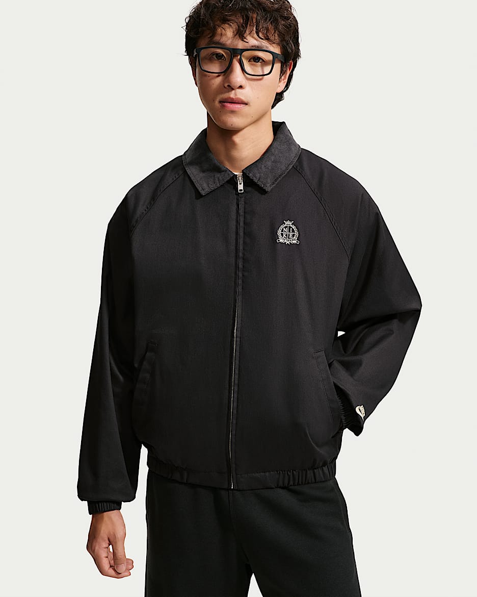 Nike Club 男子学院风夹克 - 黑/黑/沙堆白