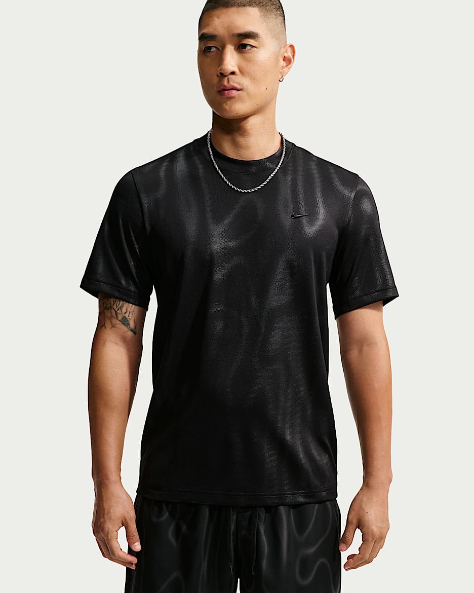Nike N.A.C. Primary Dri-FIT 男子速干短袖训练上衣 - 黑/黑