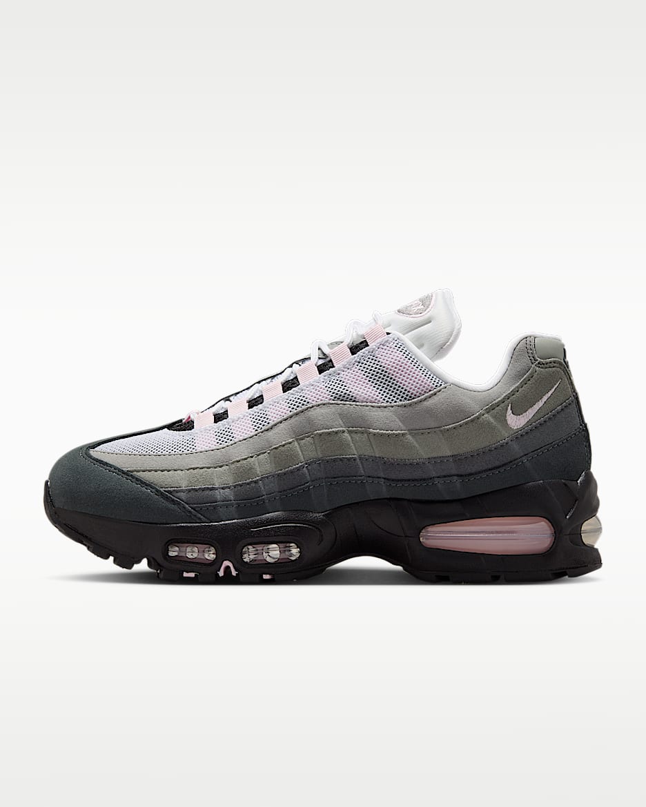 Nike Air Max 95 Big Bubble 女子运动鞋 - 黑/白色/银/泡沫粉
