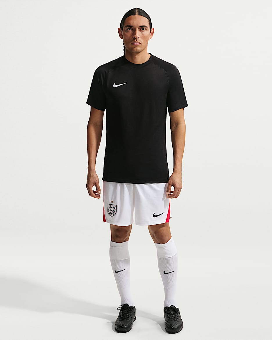 2026 赛季英格兰队主场球迷版 Nike Dri-FIT 男子速干足球短裤 - 白色/速度红/黑曜石色/黑曜石色
