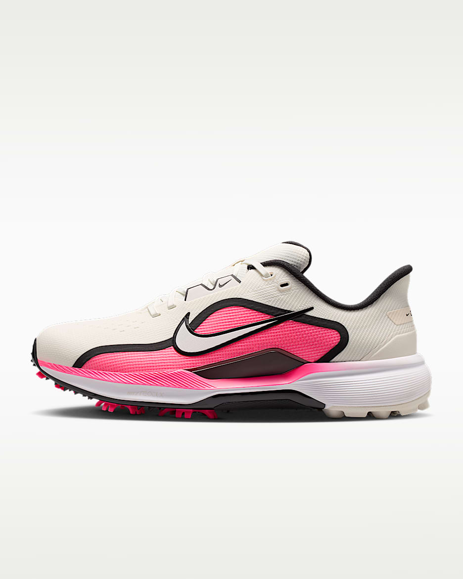 Nike Pegasus 1 G 男/女高尔夫球鞋（宽版） - 帆白/透明粉/黑