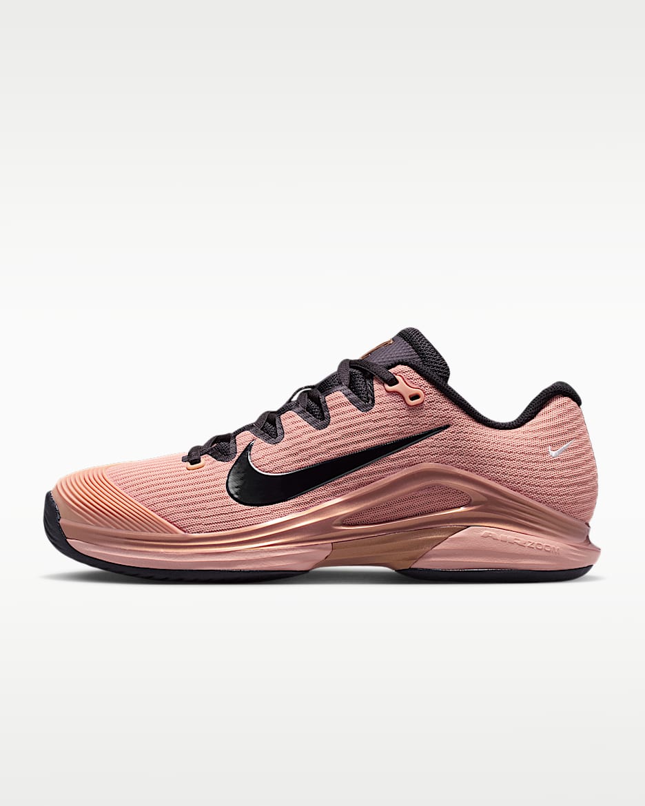 Nike Vapor 12 PRM 女子硬地球场网球鞋 - 红古铜/白金色/黑