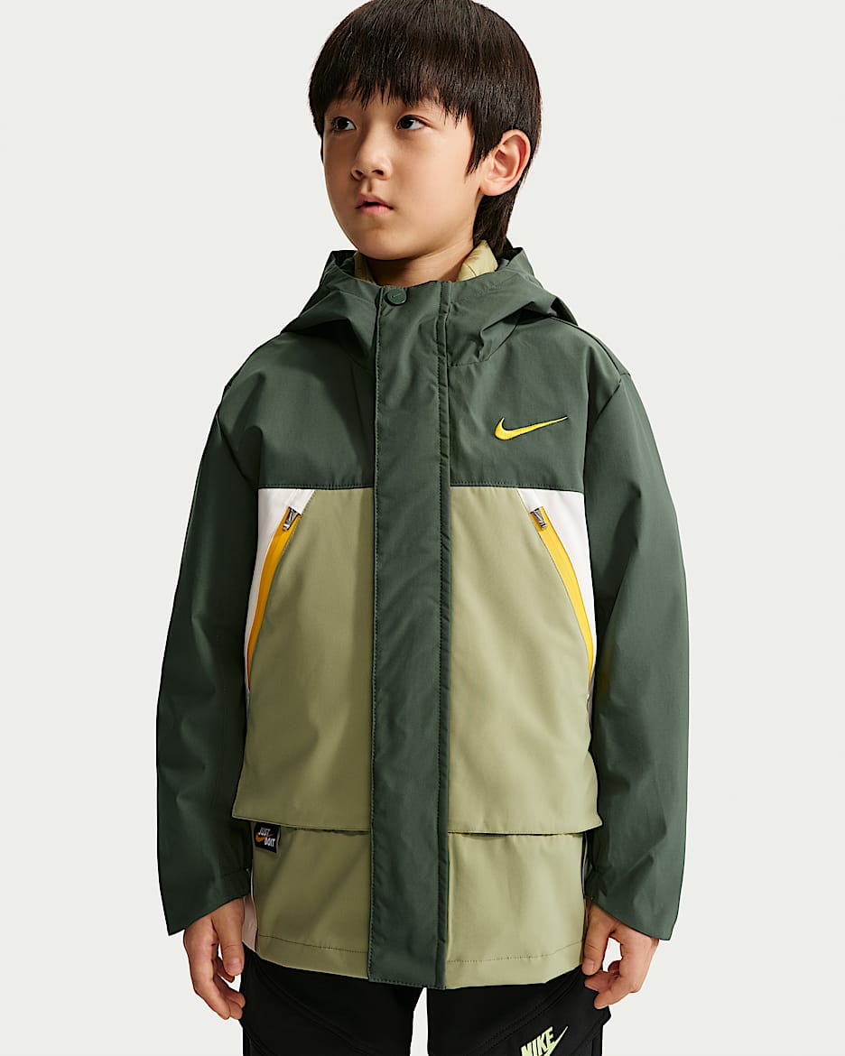 Nike 幼童三合一两件套羽绒内胆户外夹克 - 迷彩绿